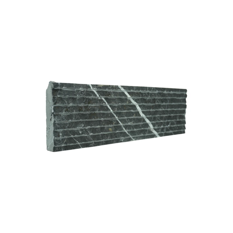 Marbre Noir Veiné Lignes Sculptées 2
