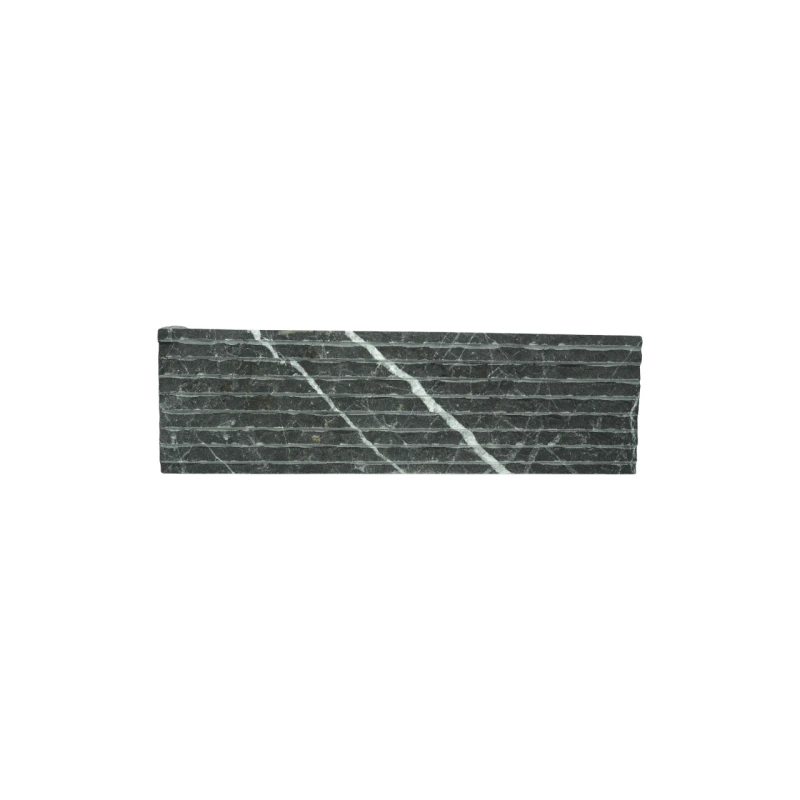 Marbre Noir Veiné Lignes Sculptées